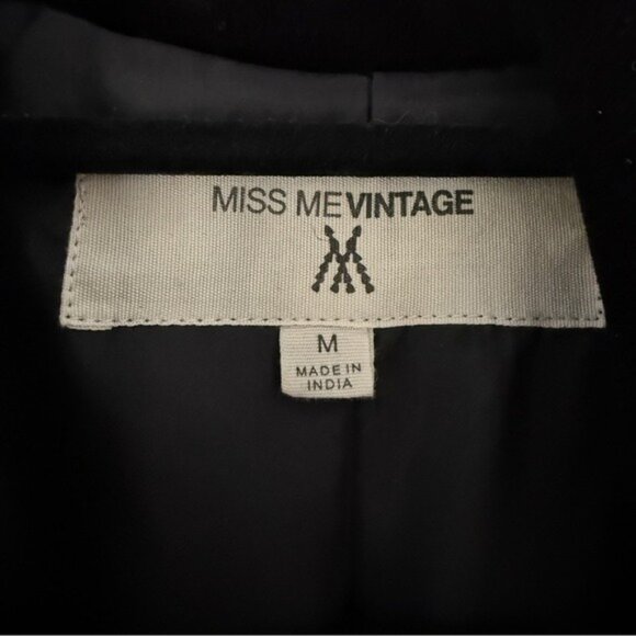 Vintage Black Cotton Velvet Blazer with Embroidered Back & Sleeves - Picture 4 of 9